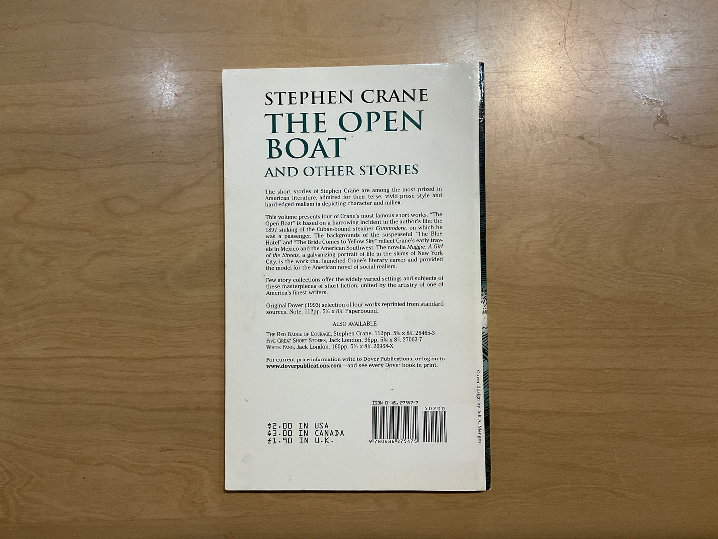 The Open Boat and Other Stories by Stephen Crane