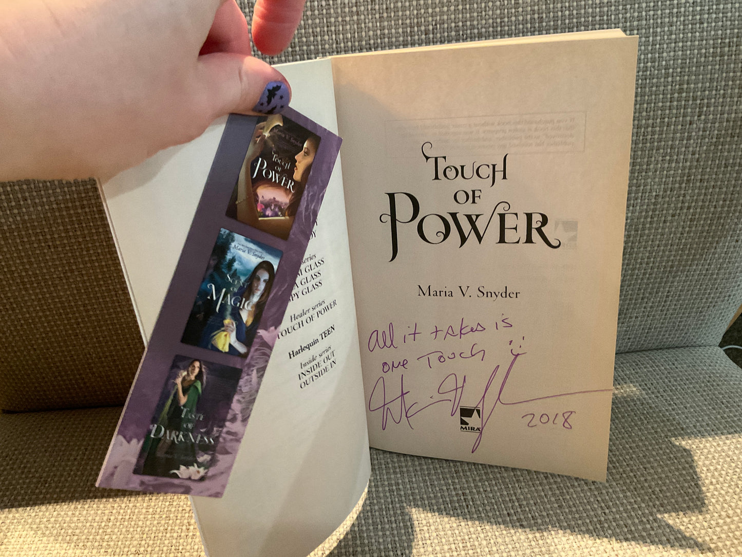 Touch of Power by Maria V. Snyder (Healer #1) (SIGNED)