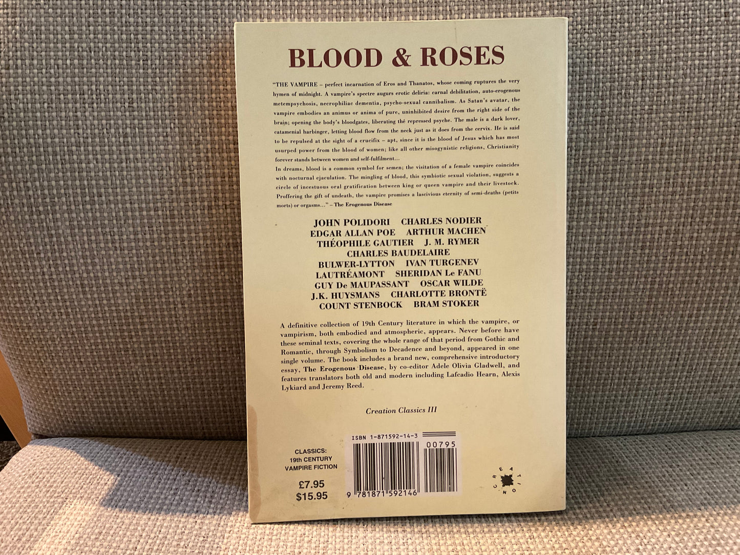 Blood & Roses: The Vampire in 19th Century Literature edited by Adele Olivia Gladwell & James Havoc