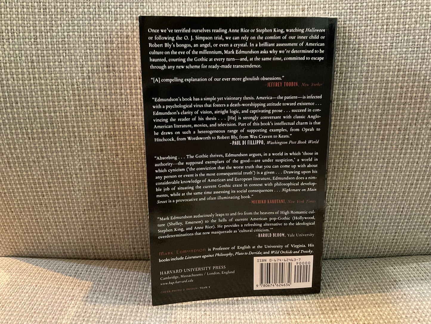 Nightmare on Main Street: Angels, Sadomasochism, and the Culture of Gothic by Mark Edmundson